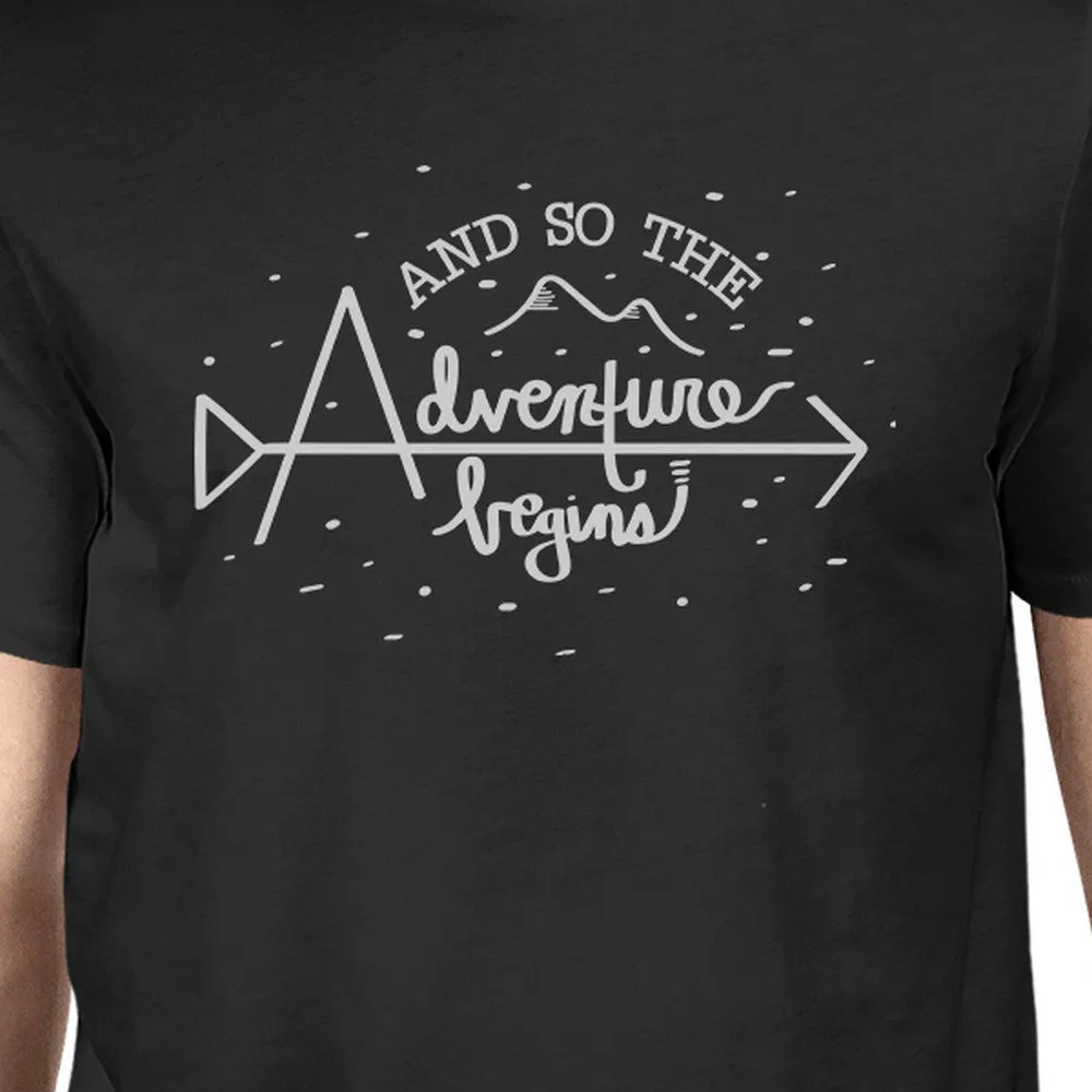 And So The Adventure Begins Mens Black Shirt