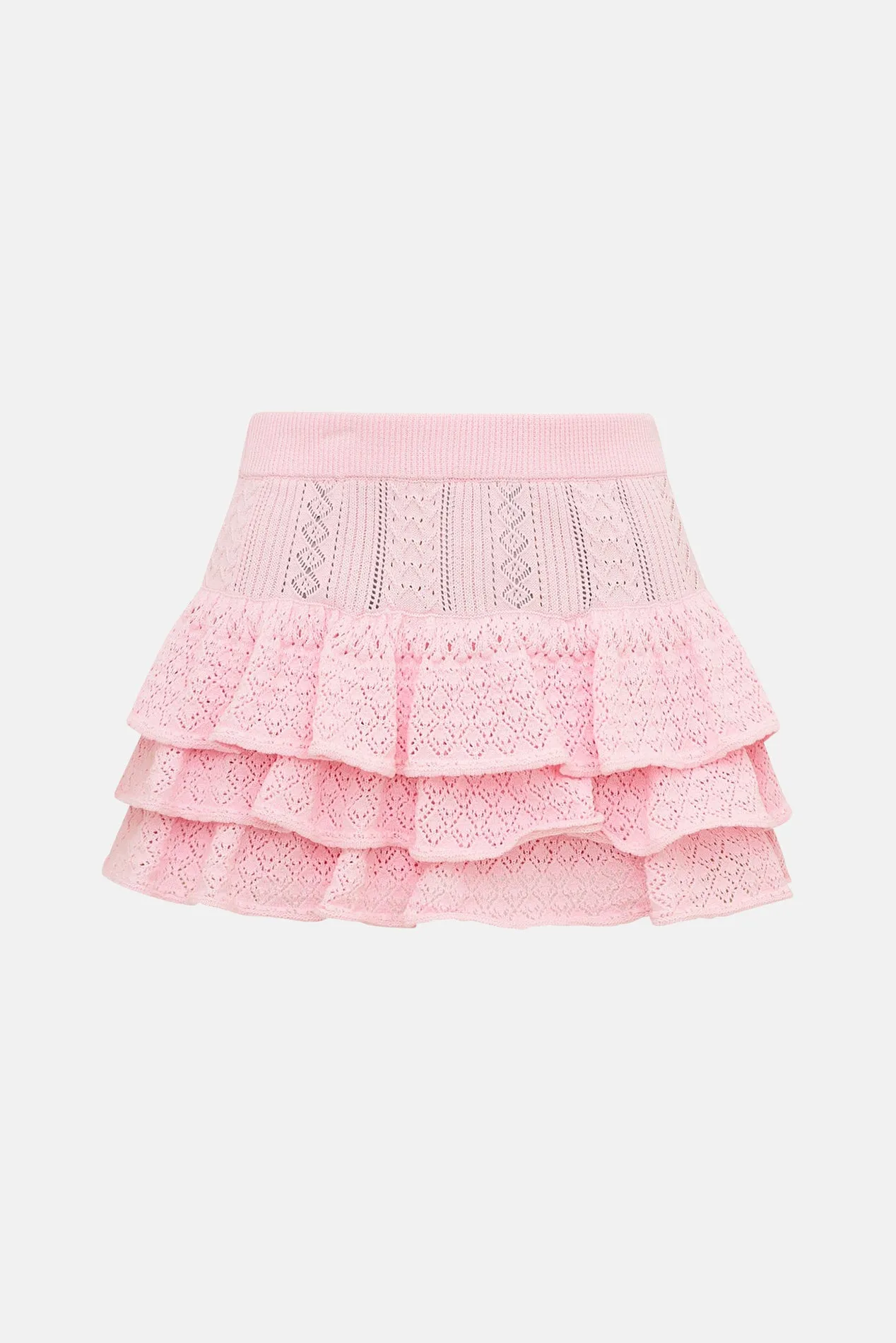 Baudin Bow Pointelle Mini Skirt Ballerina Pink