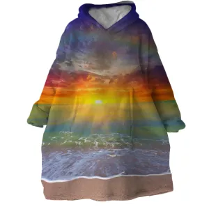 Beach Sunset Blanket Hoodie