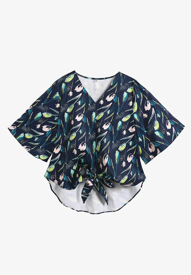 Bianca CNY Tulip Collection Bell Sleeve Blouse - Blue