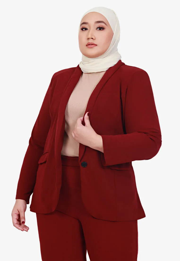 Blair Stretch Work Blazer - Maroon