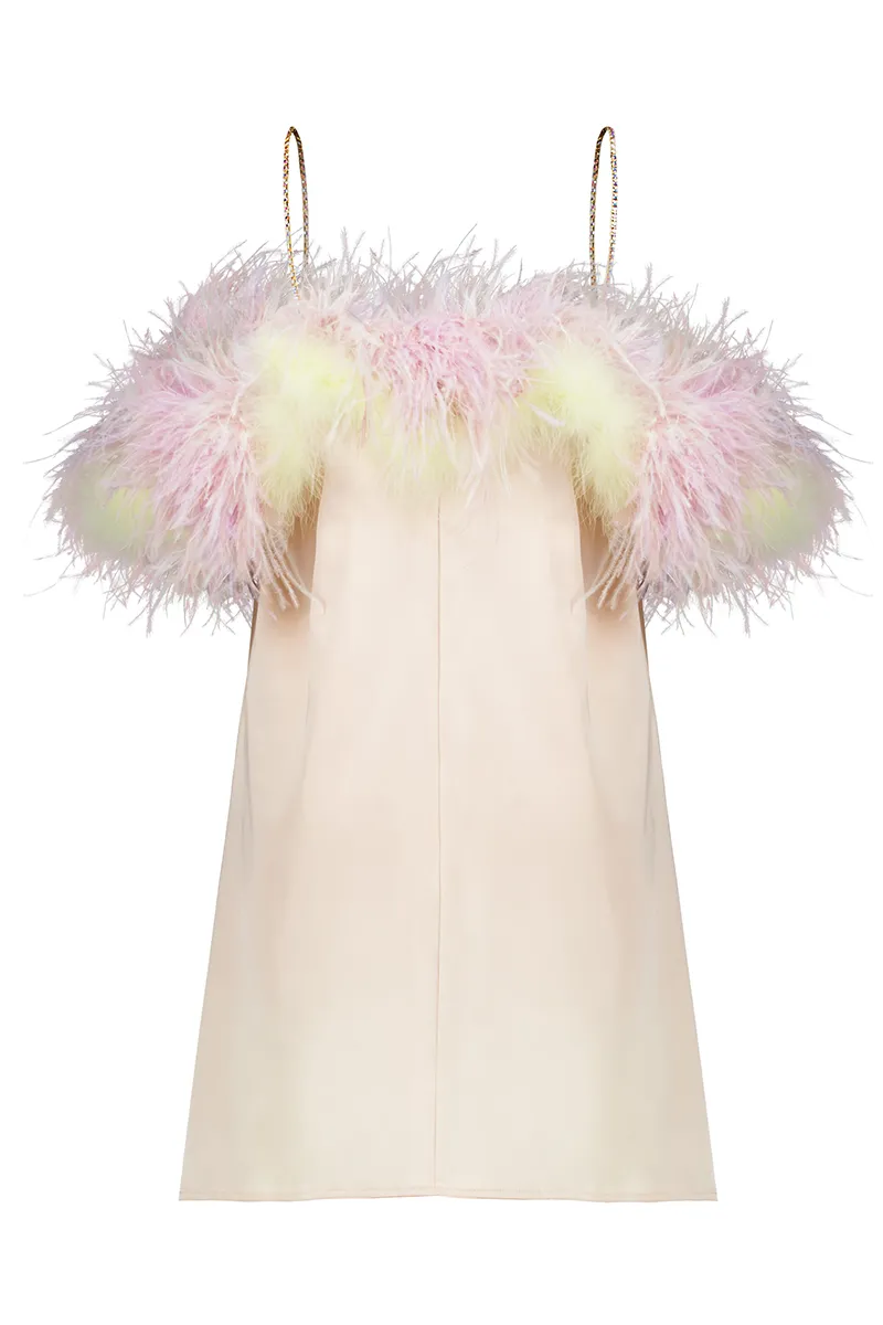 CLOVER FEATHER MINI DRESS