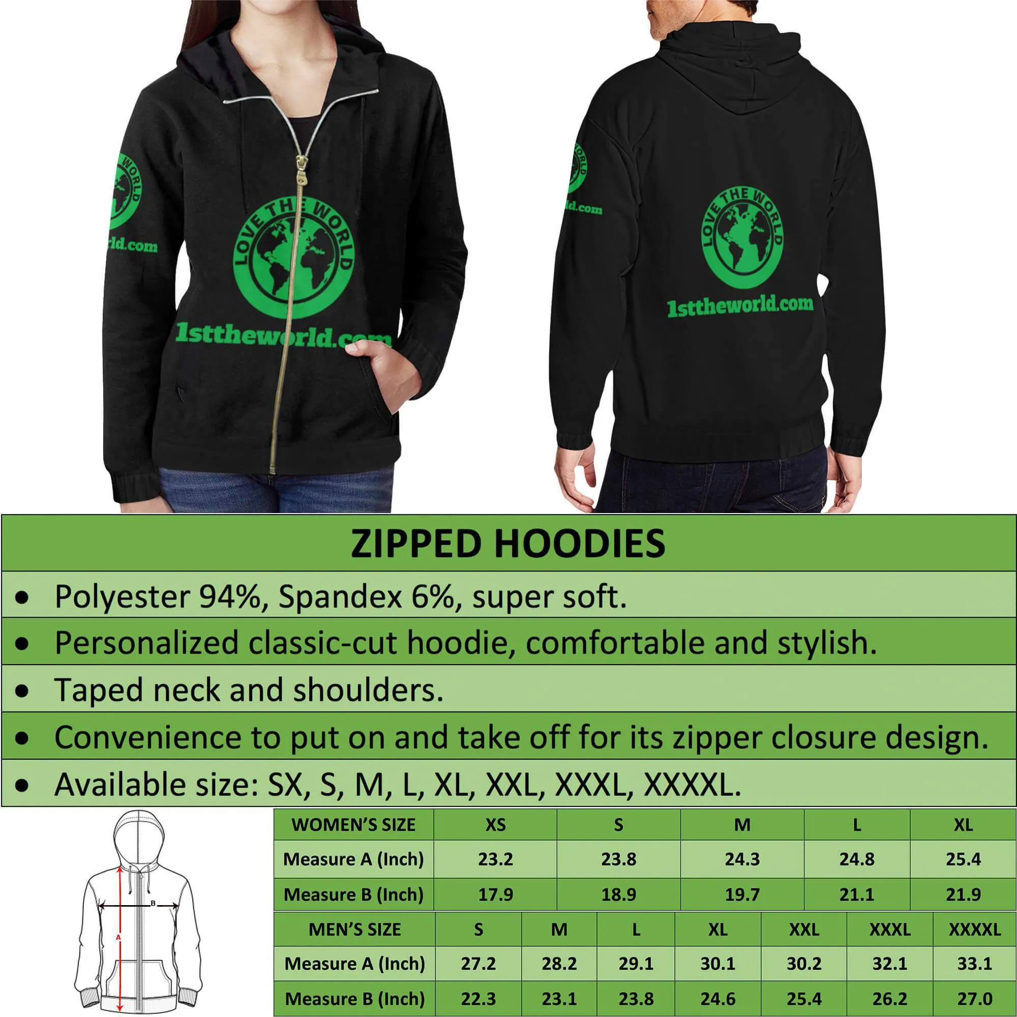 Colombia Special Zipper Hoodie A7