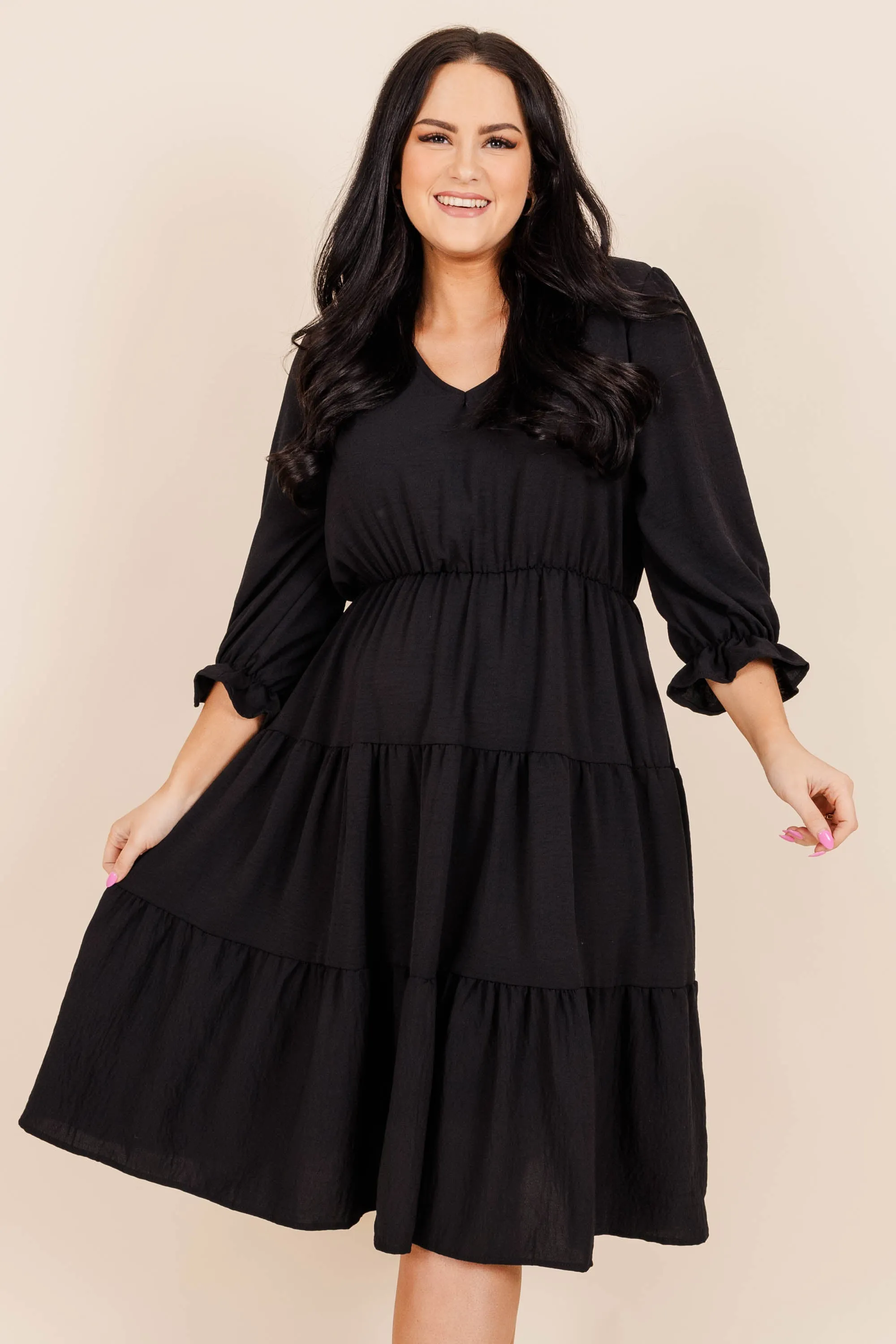 Coming To My Senses Dress, Black