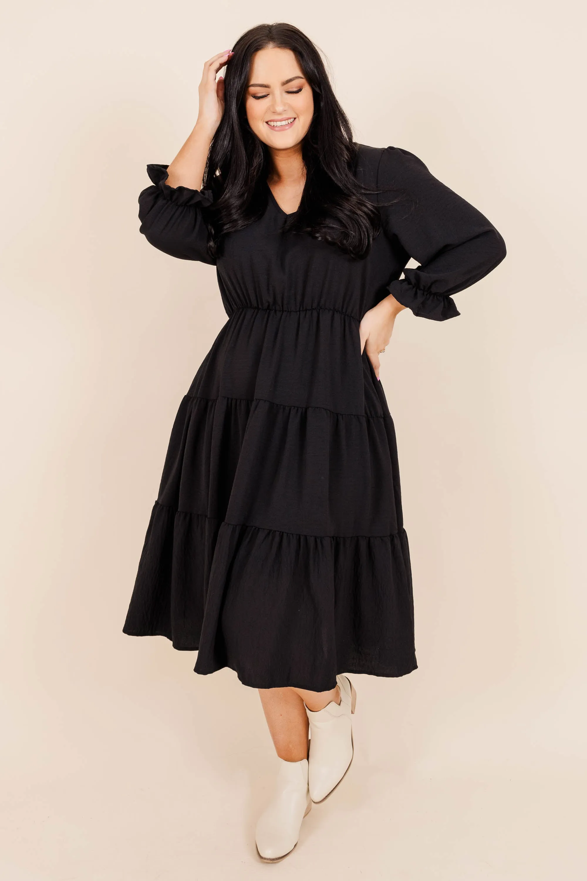 Coming To My Senses Dress, Black