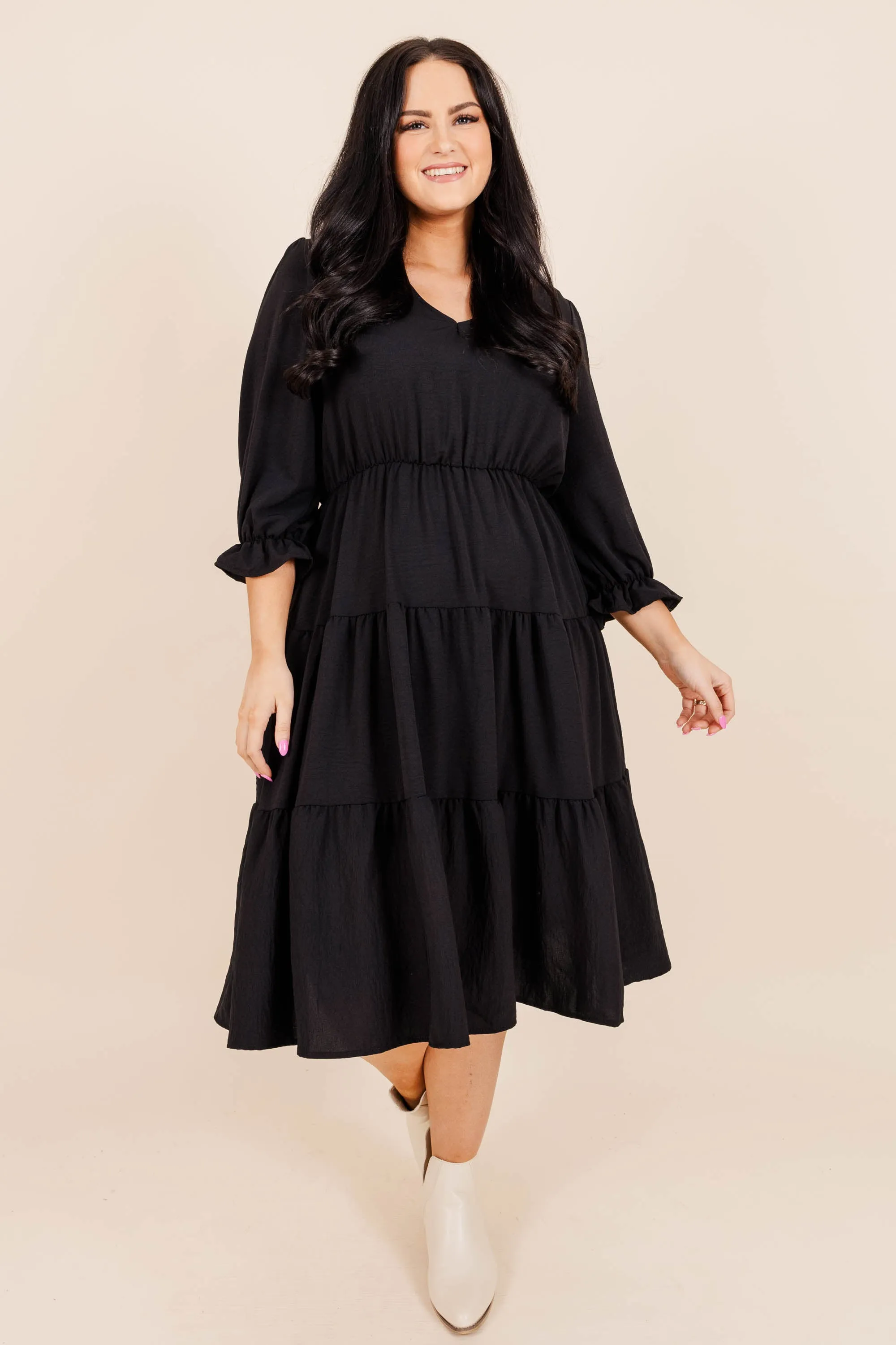 Coming To My Senses Dress, Black