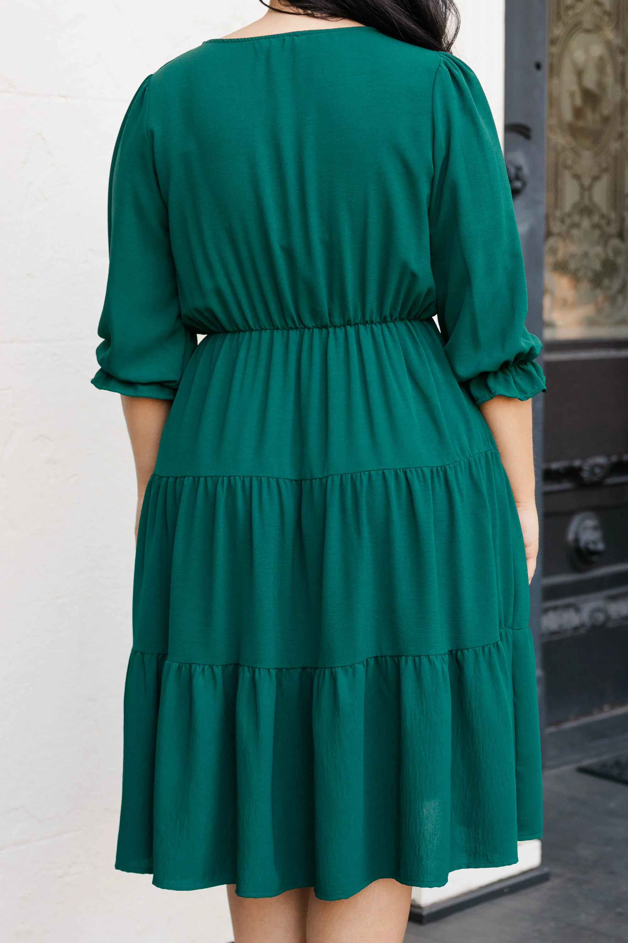 Coming To My Senses Dress, Hunter Green