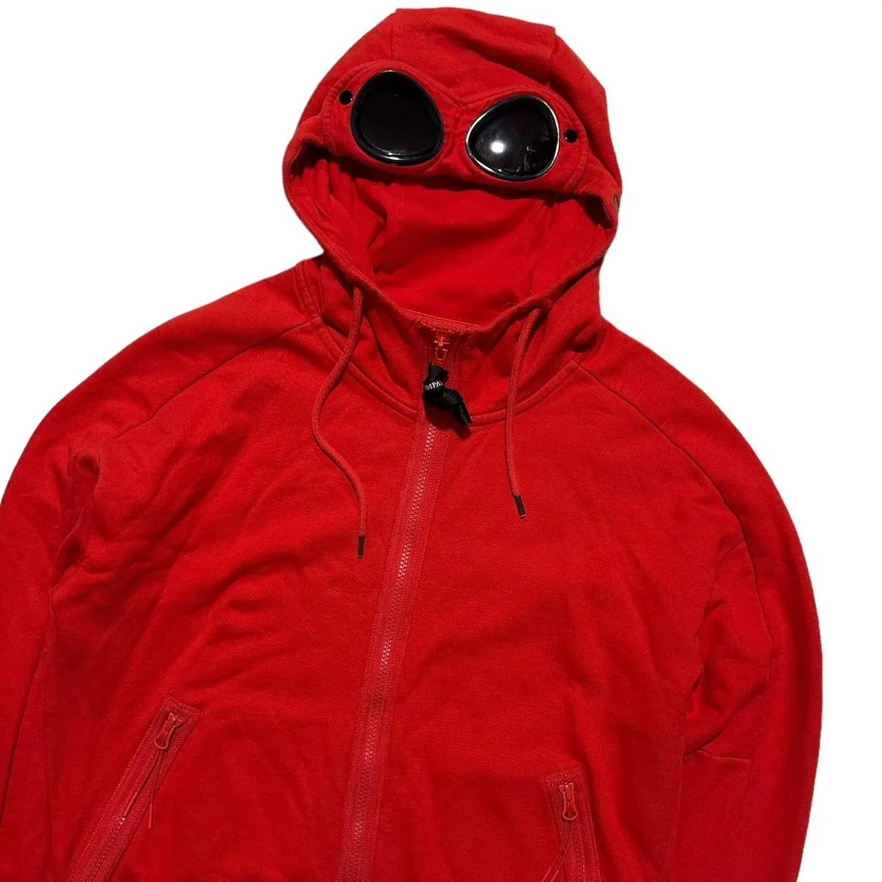 CP Company Red Full Zip Goggle Hoodie