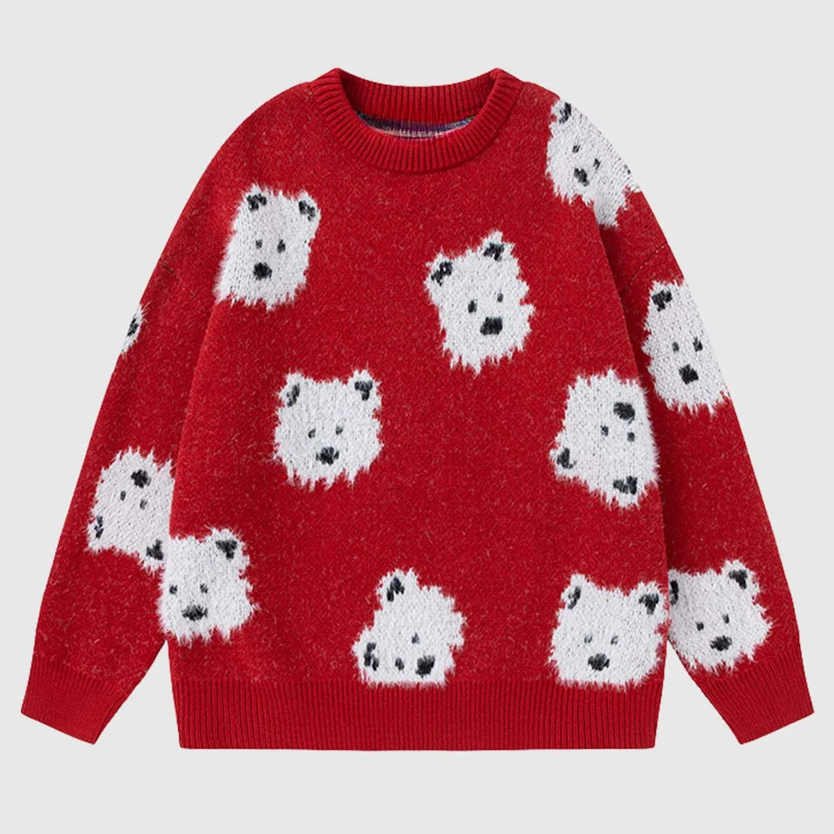 Dog Pattern Knit Sweater