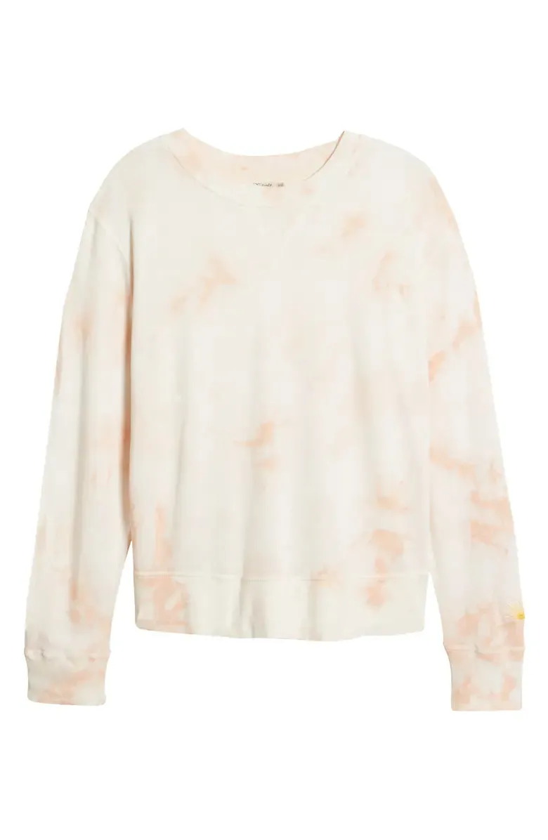 Faherty Women's Clementine Tie Dye Oasis Terry Crew Sweatshirt NWT