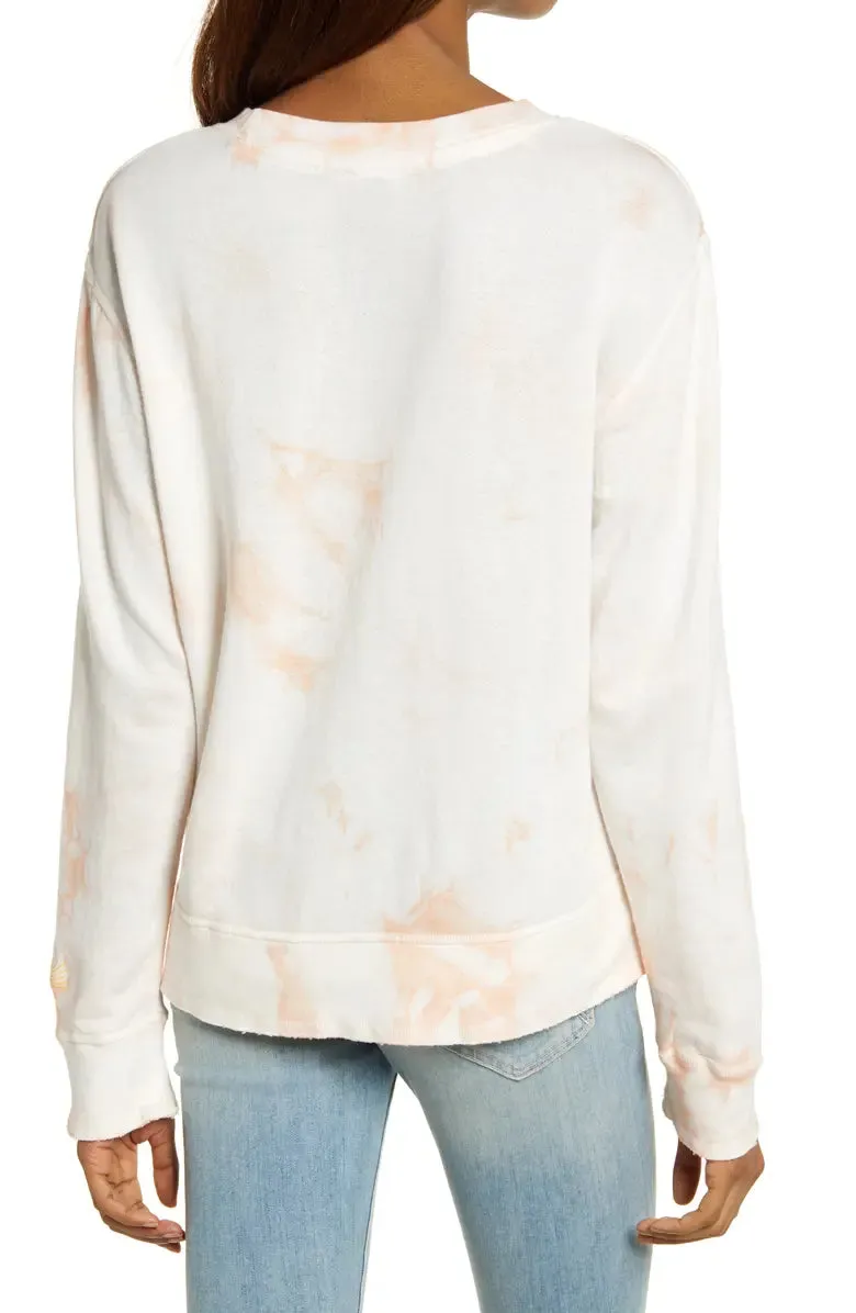 Faherty Women's Clementine Tie Dye Oasis Terry Crew Sweatshirt NWT