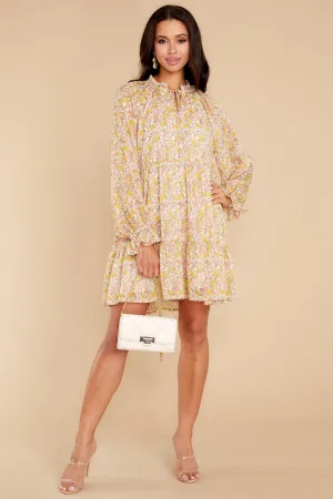 Feeling Loved Yellow Multi Floral Print Dress