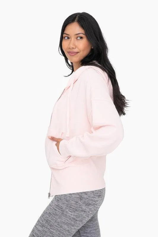 Fleece Hoodie Jacket With Tapered Sleeves