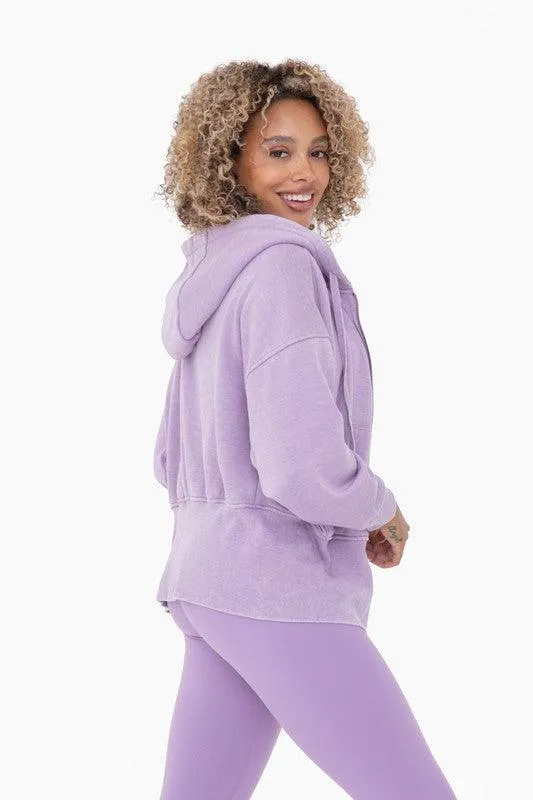 Fleece Hoodie Jacket With Tapered Sleeves