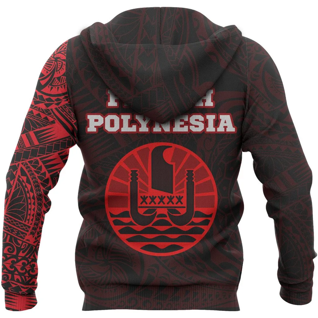 French Polynesia In My Heart Polynesian Hoodie Red A7