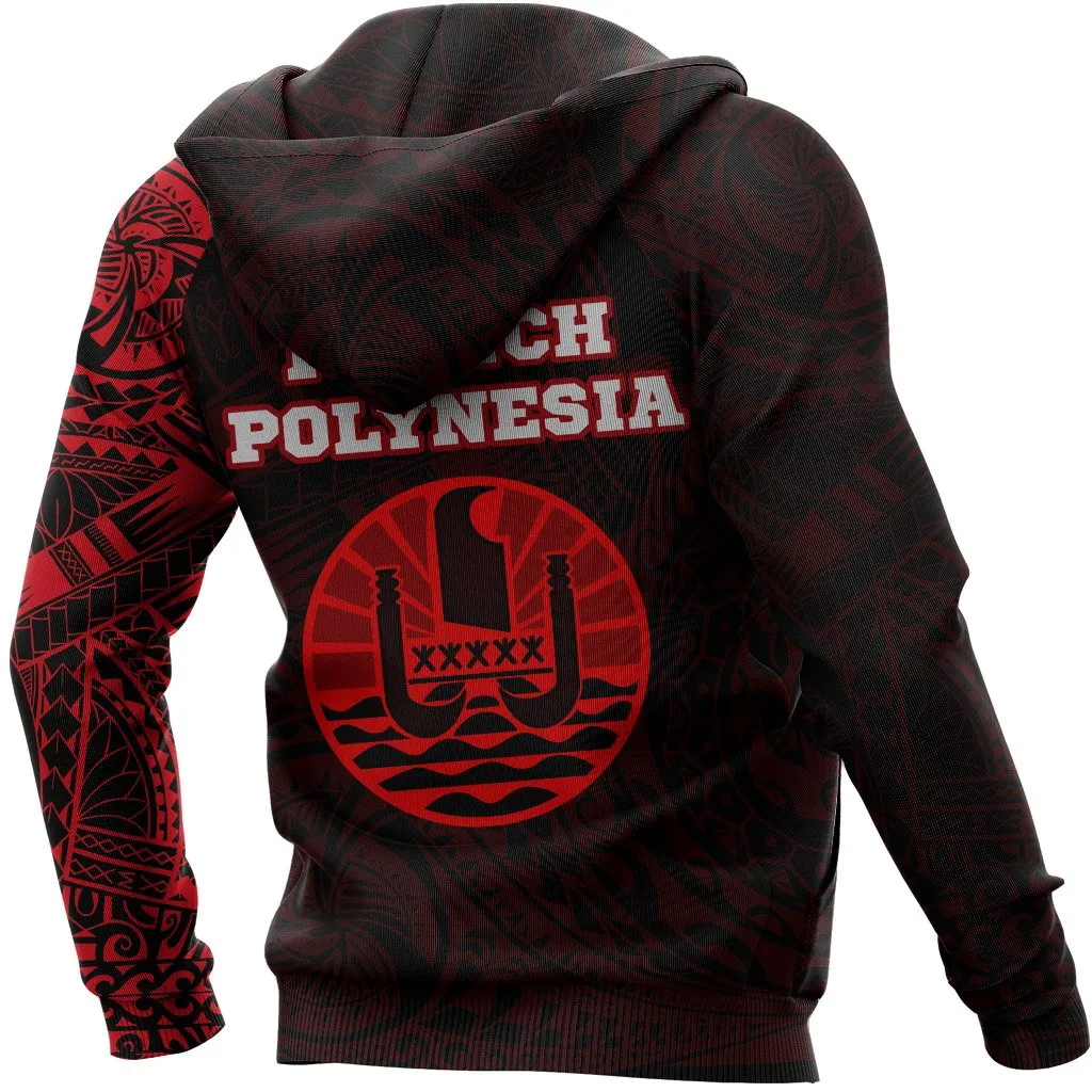 French Polynesia In My Heart Polynesian Hoodie Red A7