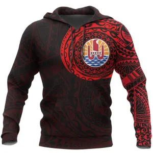 French Polynesia In My Heart Polynesian Hoodie Red A7