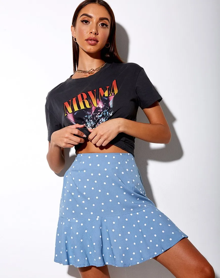 Gaelle A-Line Skirt in Skater Polka Blue