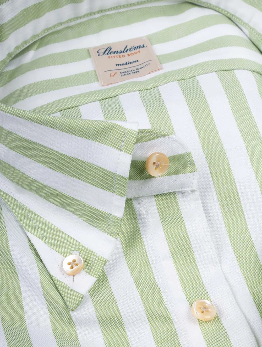 Green Barstripe Fitted Body Shirt