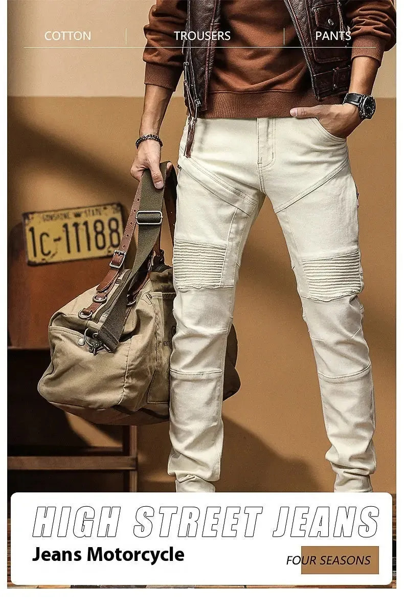 High End Slim Fit Motorcycle Jeans