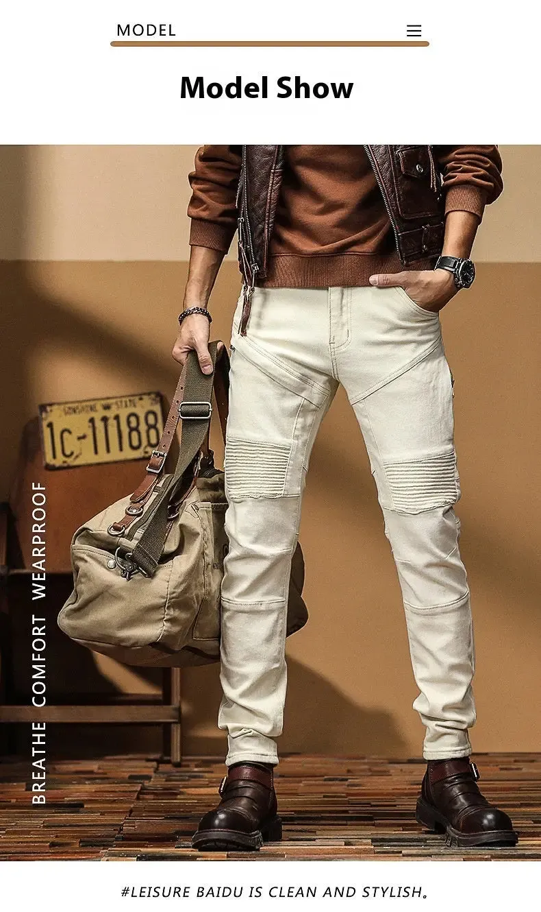 High End Slim Fit Motorcycle Jeans