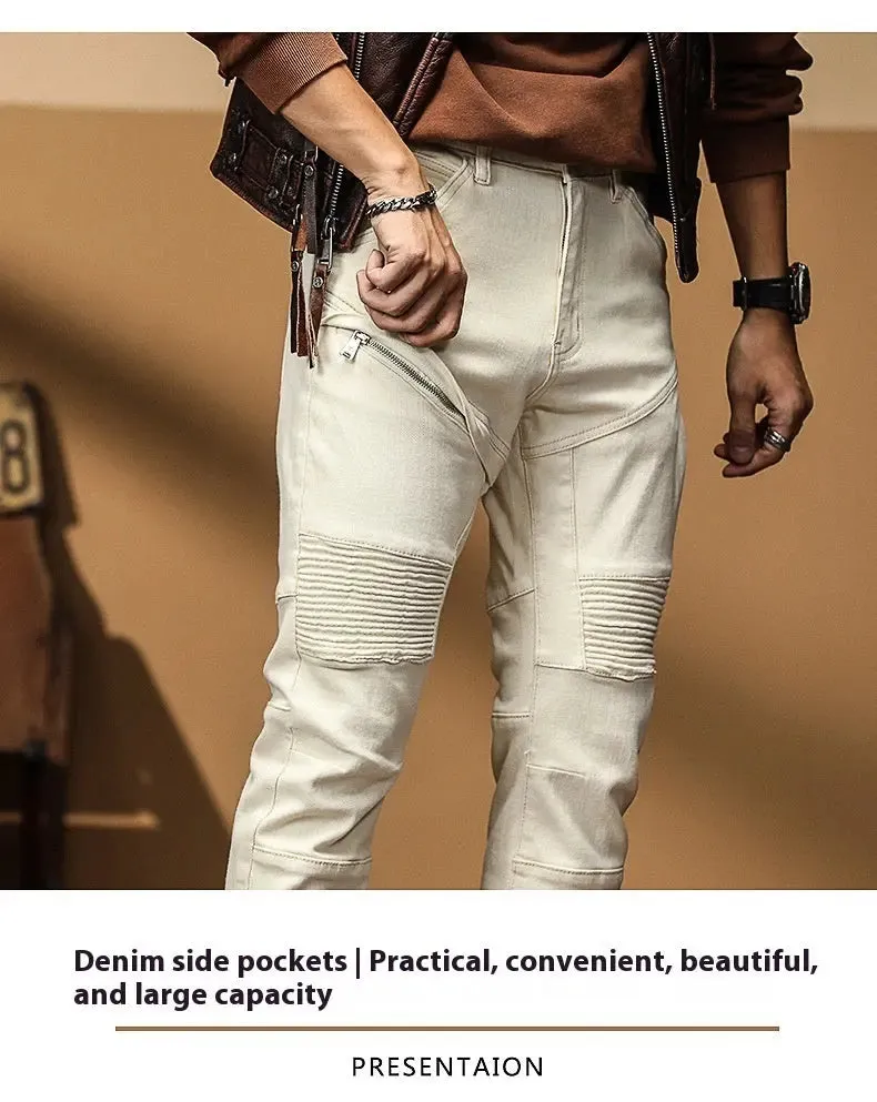 High End Slim Fit Motorcycle Jeans