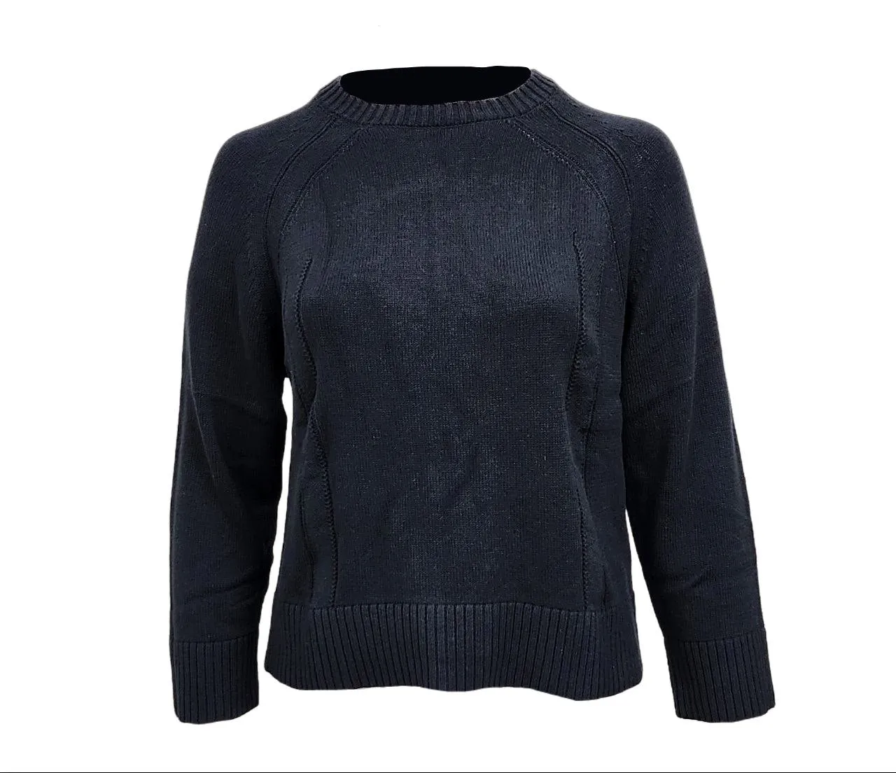 HoodLamb Women's Black Ribbed Knitted Hemp Sweater 420 X-Large NWT