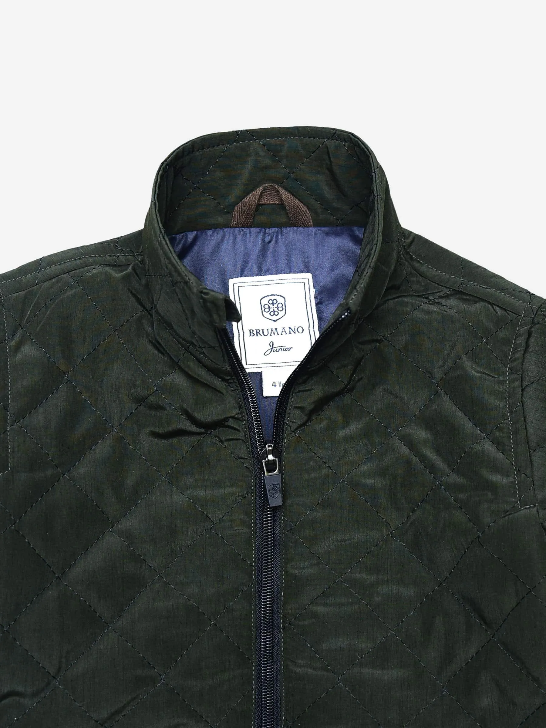 Horizontal Olive Quilted Jacket