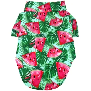 Juicy Watermelon Hawaiian Dog Camp Shirt