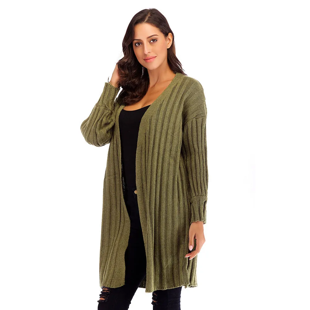 Knitted Open Slim Sweater Coat Women'S Wholesale