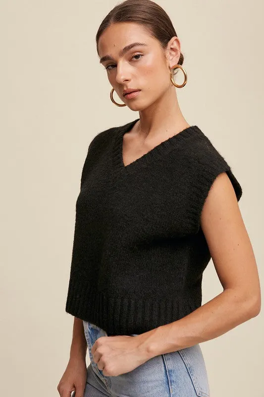 LISTICLE Soft Touch Cropped Knit Vest