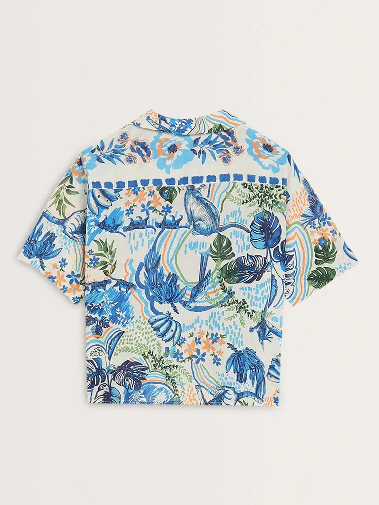 LOV Blue Nature-Inspired Shirt