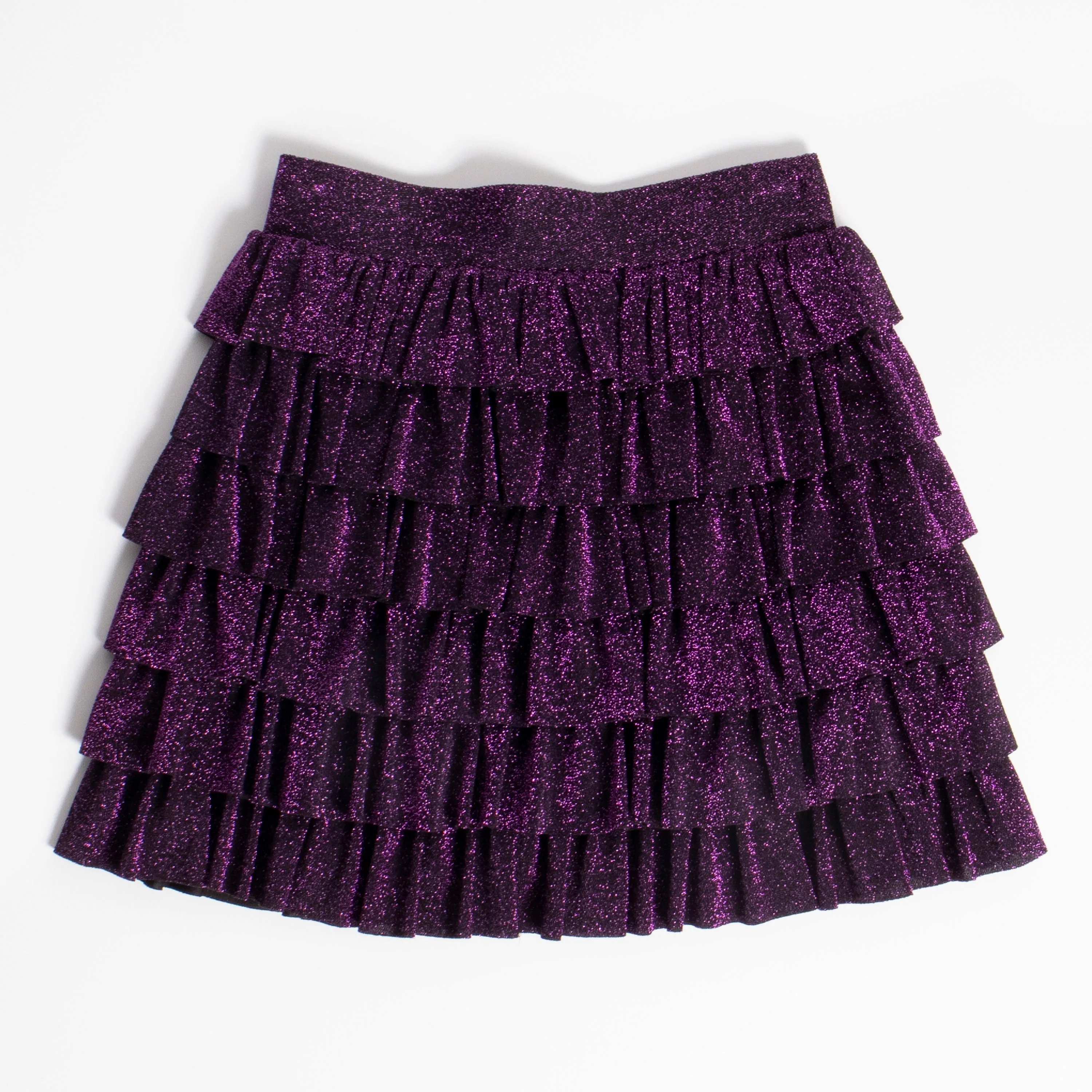 Lurex Mini Ruffle Skirt