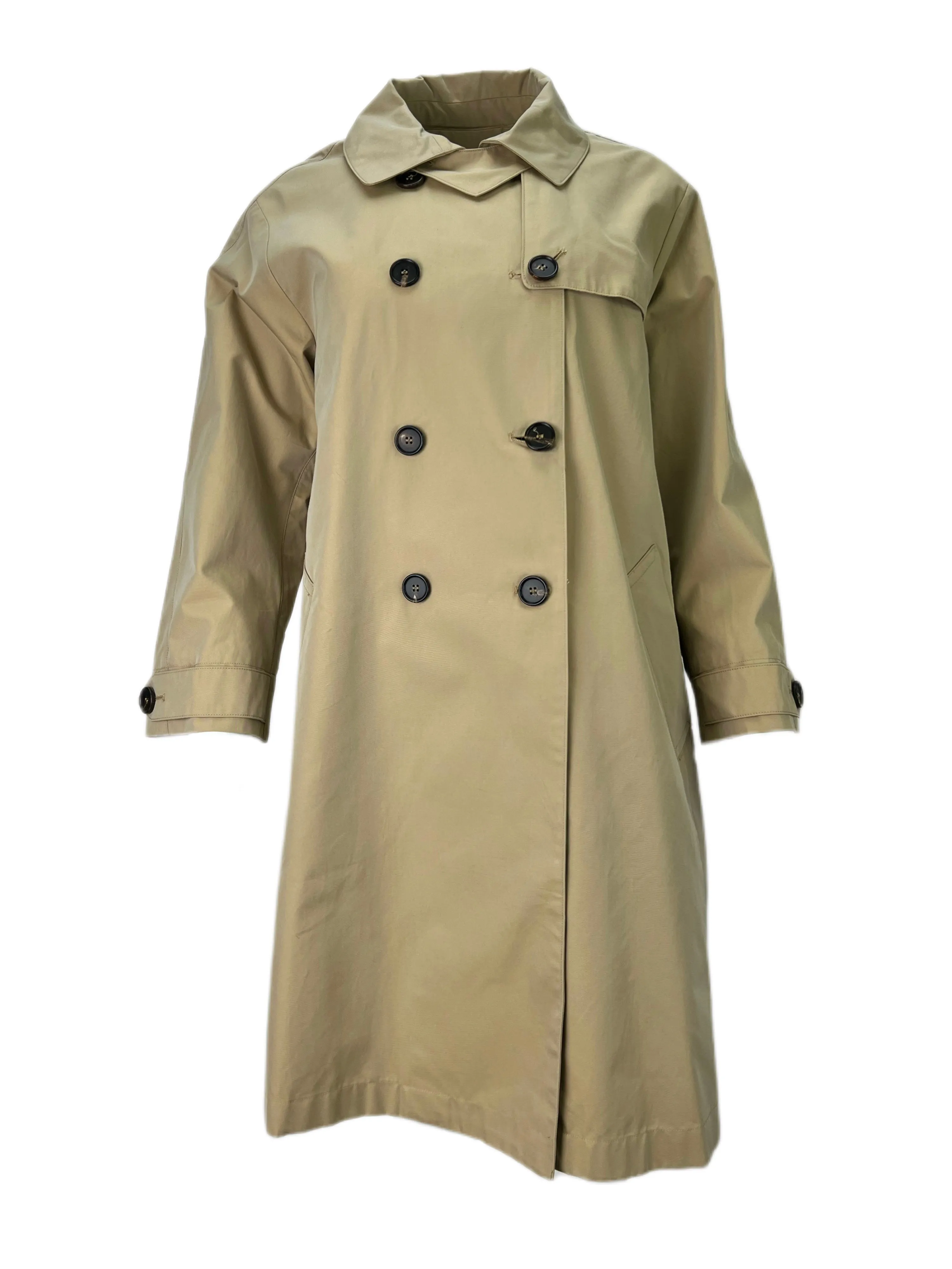 Max Mara Women's Camel Ctrench Waterproof Cotton Raincoat Size 2 NWT