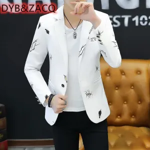 Men's Suits Korean Style Slim Men's Jackets, Youth Casual Singles, Western England Hair Stylist, Spring and Autumn Small Suits