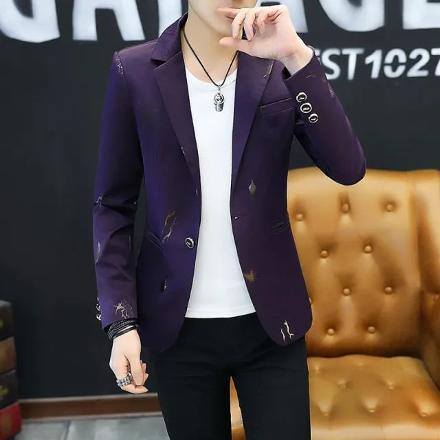 Men's Suits Korean Style Slim Men's Jackets, Youth Casual Singles, Western England Hair Stylist, Spring and Autumn Small Suits