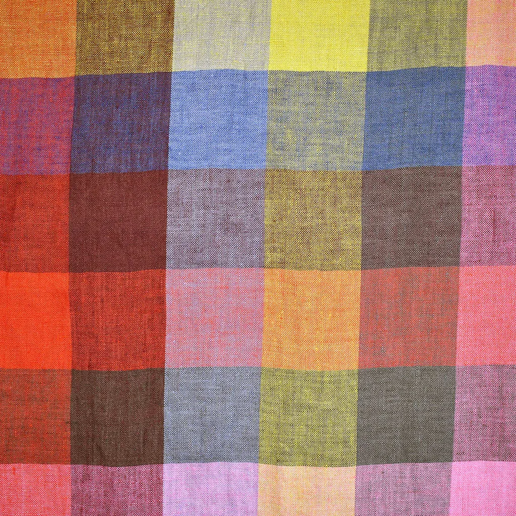 Merchant & Mills Festival Check Soft Washed Linen Multi