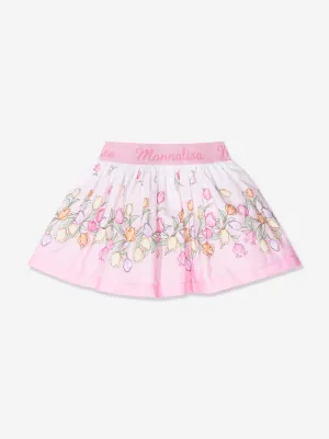 Monnalisa Baby Girls Tulip Print Skirt In Pink