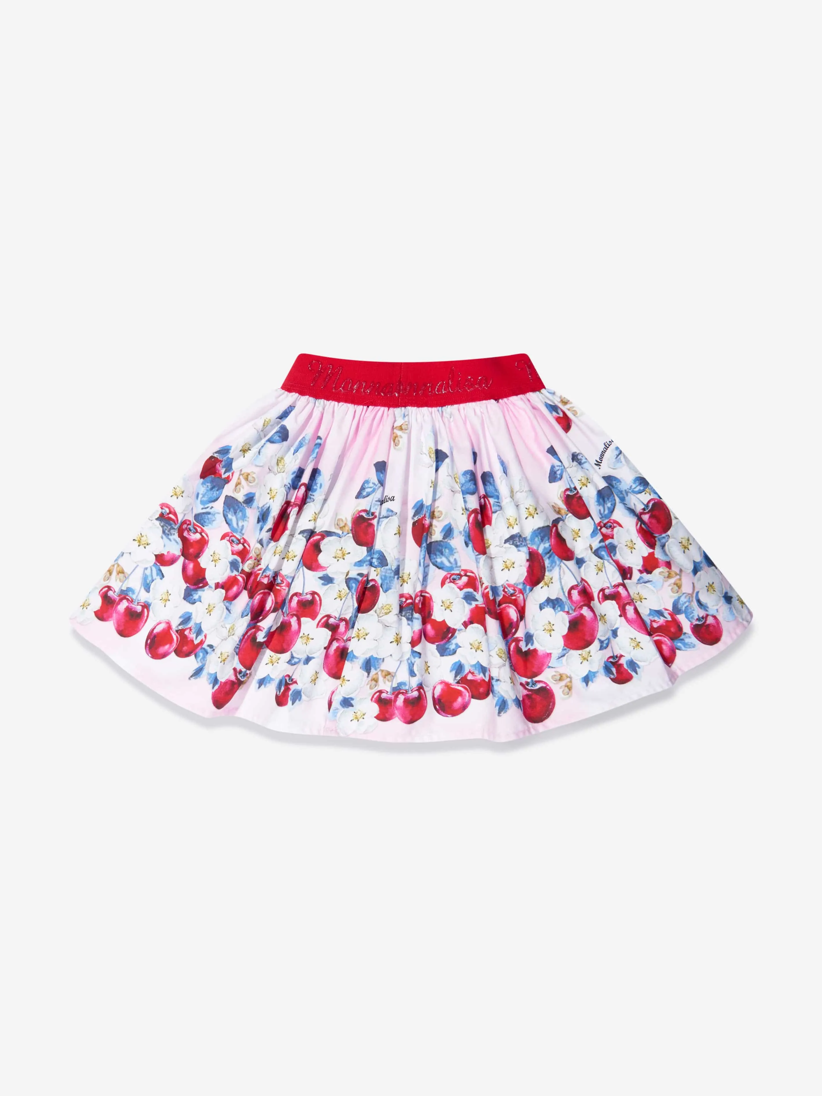 Monnalisa Girls Cherry Flounce Skirt In Multicolour