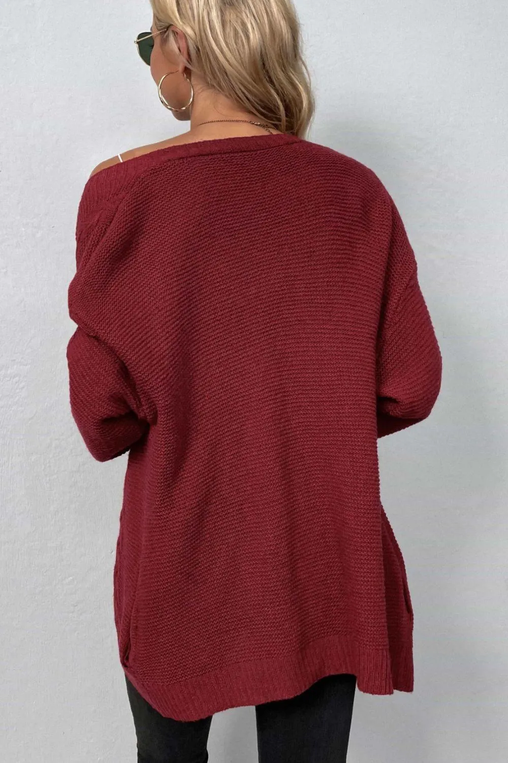 Open Front Cardigan with Pockets