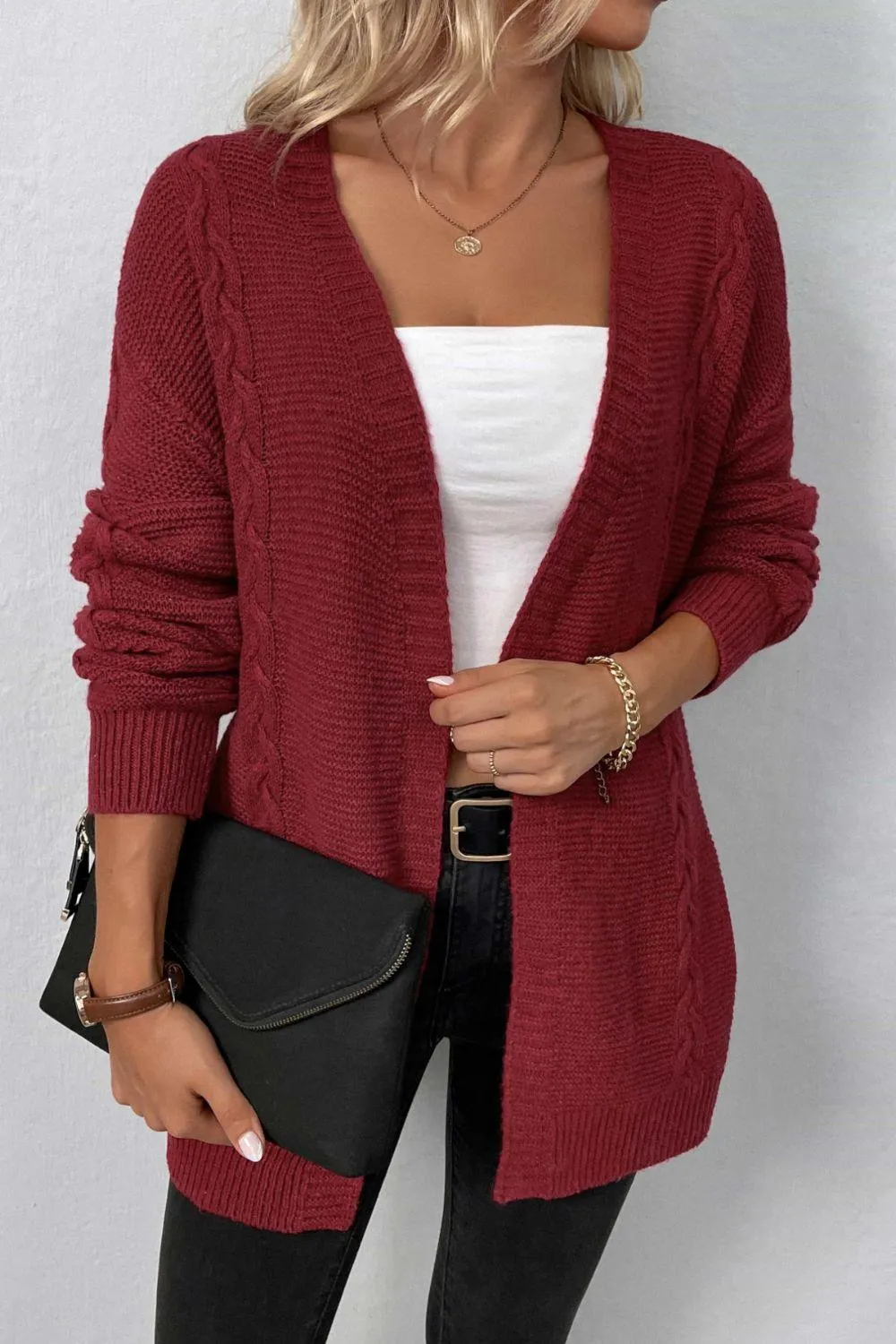 Open Front Cardigan with Pockets