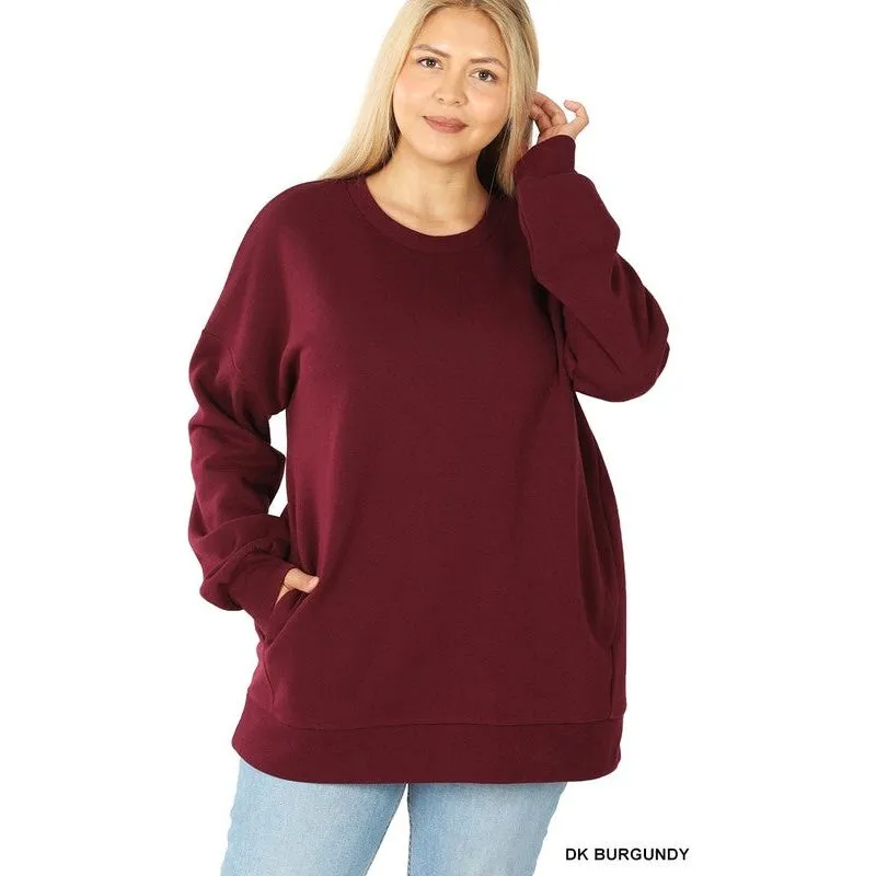 PLUS LONG SLEEVE ROUND NECK SWEATSHIRT