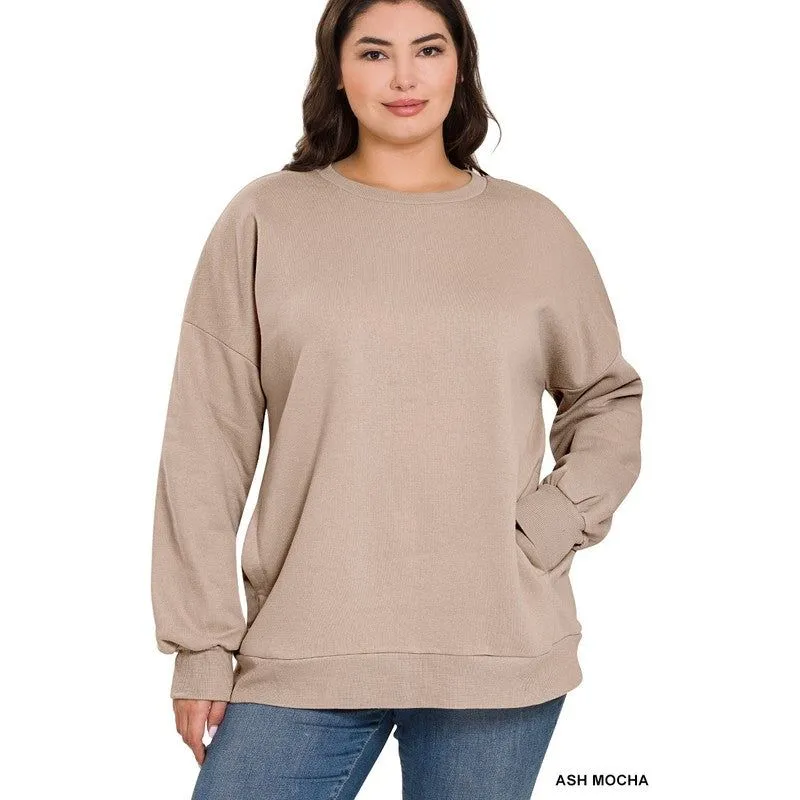 PLUS LONG SLEEVE ROUND NECK SWEATSHIRT