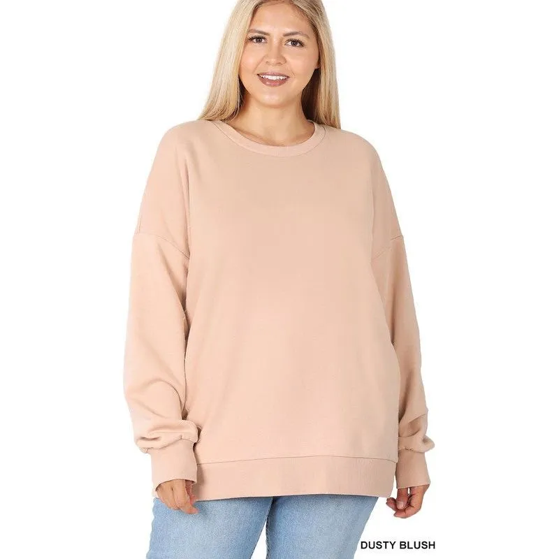 PLUS LONG SLEEVE ROUND NECK SWEATSHIRT