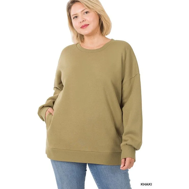 PLUS LONG SLEEVE ROUND NECK SWEATSHIRT