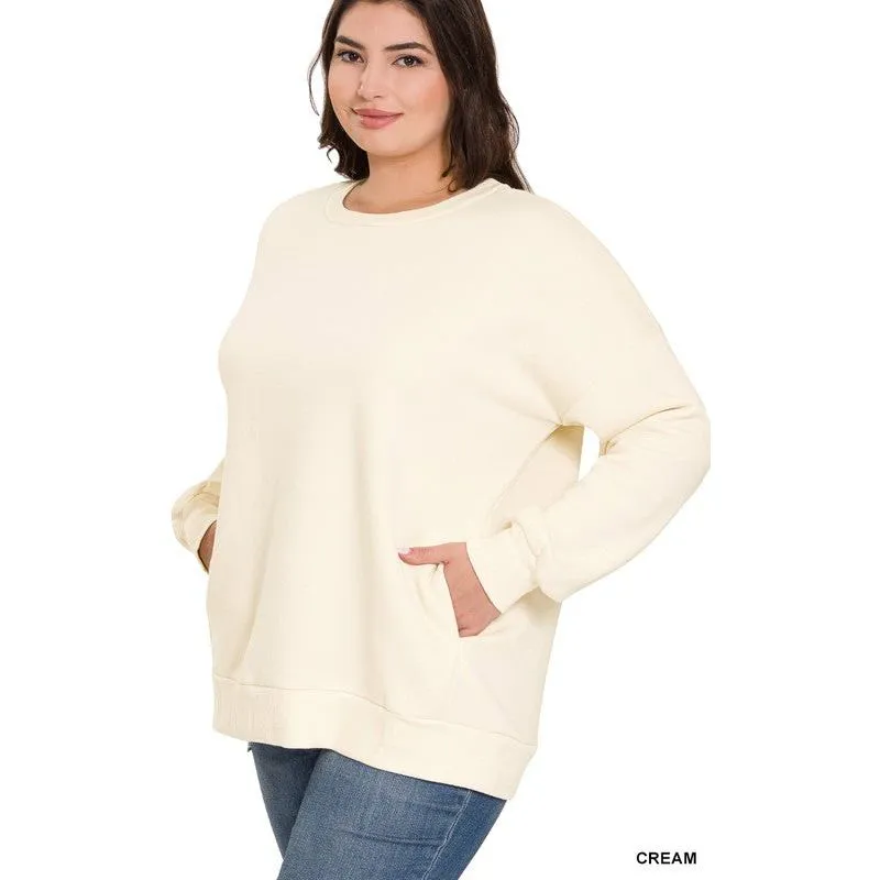 PLUS LONG SLEEVE ROUND NECK SWEATSHIRT