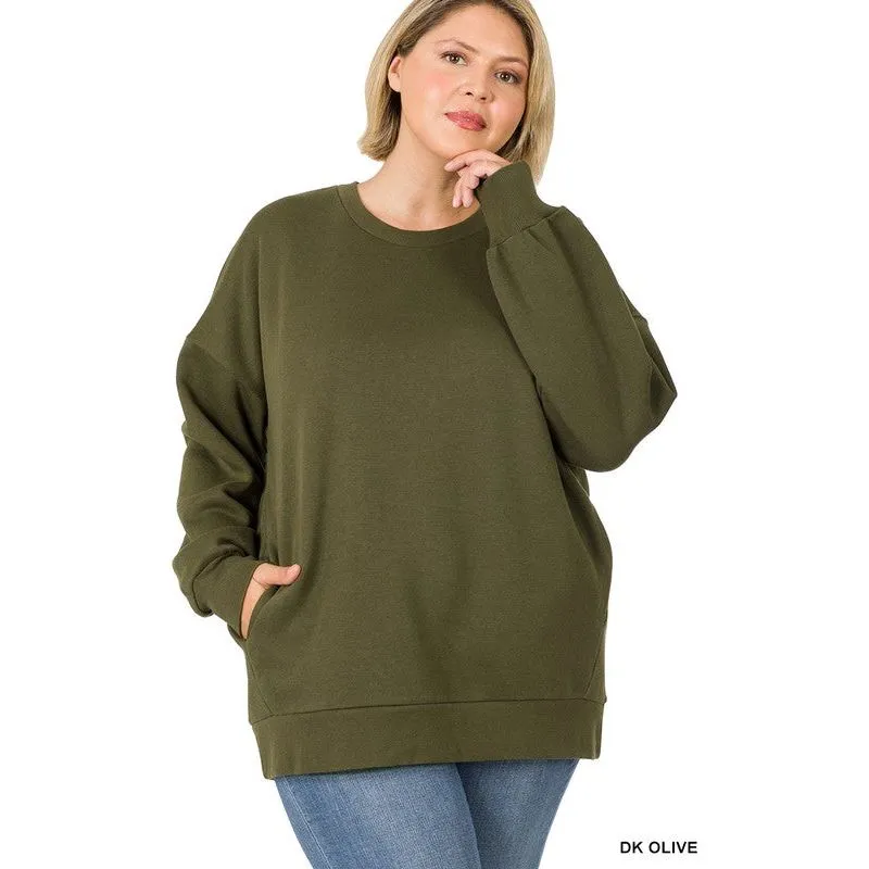 PLUS LONG SLEEVE ROUND NECK SWEATSHIRT