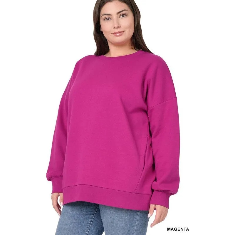 PLUS LONG SLEEVE ROUND NECK SWEATSHIRT