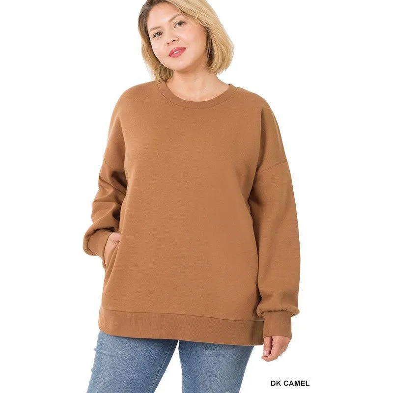 PLUS LONG SLEEVE ROUND NECK SWEATSHIRT