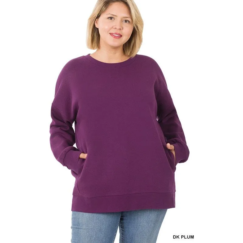 PLUS LONG SLEEVE ROUND NECK SWEATSHIRT